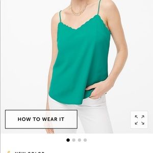 Jcrew factory scallop cami tank. Size 2. NWT